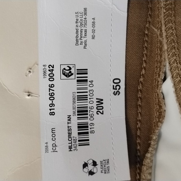 St. John's Bay Woman's Hillcrest Tan Ankle Pants, Size: 20W, NWT - Picture 6 of 10